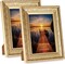 5x7 Picture Frames Set of 2, Vintage Gold Photo Frame 5 by 7(Gold) 9.45"L x 7.44"W